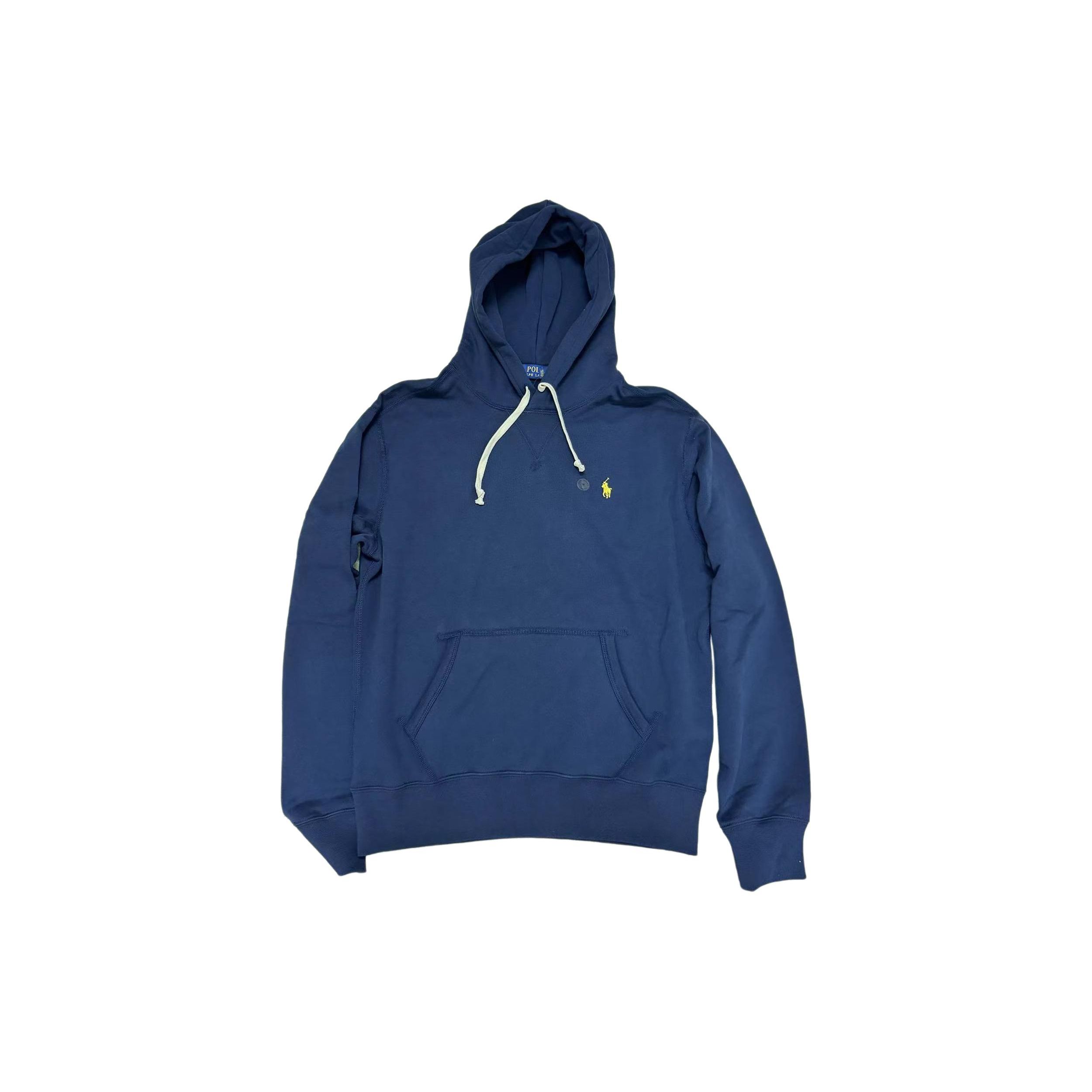 Polo Ralph Lauren FW23 Худи однотонное с вышивкой логотипа с длинным рукавом мужское темно-синее 710941619-001 2XL