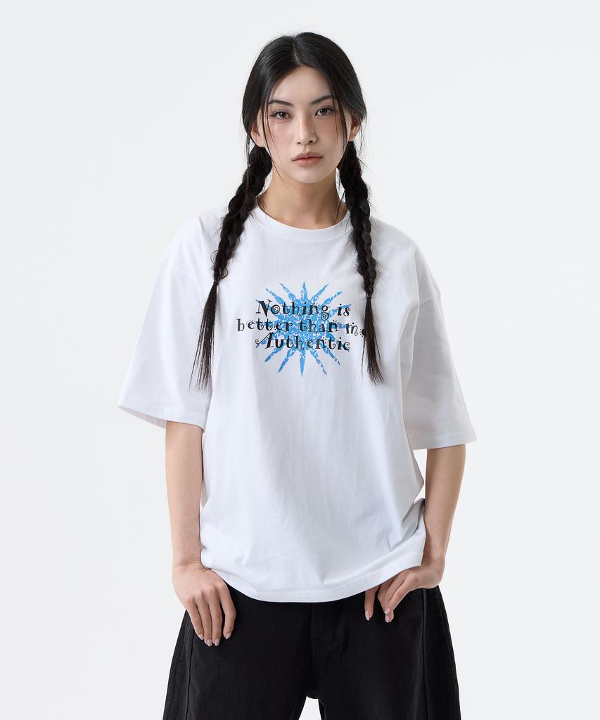 Nasttingijeubeleoldaenmi Sun Lettering Tee_White