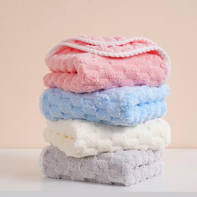 1 Pcs Soft Thickened Coral Fleece Face Towel Water Absorption and Quick Drying Solid Color Hand Towel For Bathroom