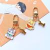 Japanese Style Cute Cat & Puppy Drip Oil Keychain - Cartoon Alloy Pendant Bag Charm