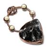 Black Onyx Rough & Mother Of Pearl Pendant Gemstone Jewelry, Copper Electroformed Pendant, Handmade Jewelry Birthstone Pendant, Gift For Him