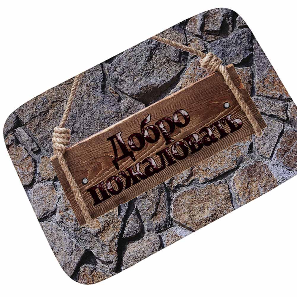 

WINHonlaker Русский Приветственный Дверной коврик Водопоглощающий Нескользящий Дверной коврик для ванной Супер Мягкий Толстый Ковер Входной коврик