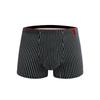 Men's Striped Seamless Breathable Mid-Waist Boxer Briefs