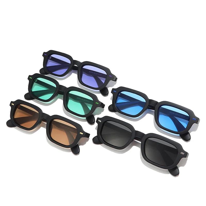  Fashion Small Square Women Sunglasses Retro Rivets Men Black Tea Shades UV400 Sun Glasses