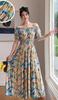 Off-Shoulder One-Neck Cotton Silk Dress Children's Summer Dress Bohemian Island Vacation Dress Travel Beach Dress