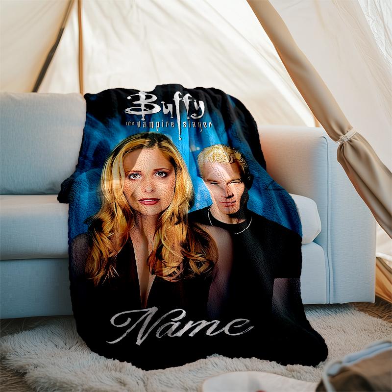 Personalized Custom Name Blanket - Buffy the Vampire Slayer Print Design,Blanket for Sofa,Bed,Travel,Camping - Soft and Warm, Great Gift