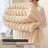 Thick Winter Coral Fleece Blanket with Rabbit Fur - Flannel Nap & AC Cover