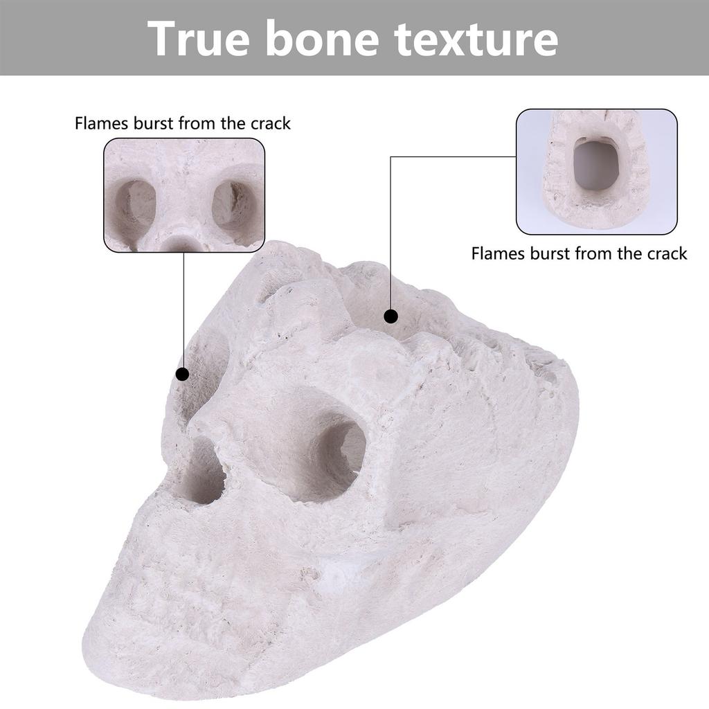 Halloween Fire Pits Skulls, Reusable Skeleton Flame Fireproof Ceramic For Bonfire, Fireplace,Barbecue Simulation Props, Skeleton Head Home Decor
