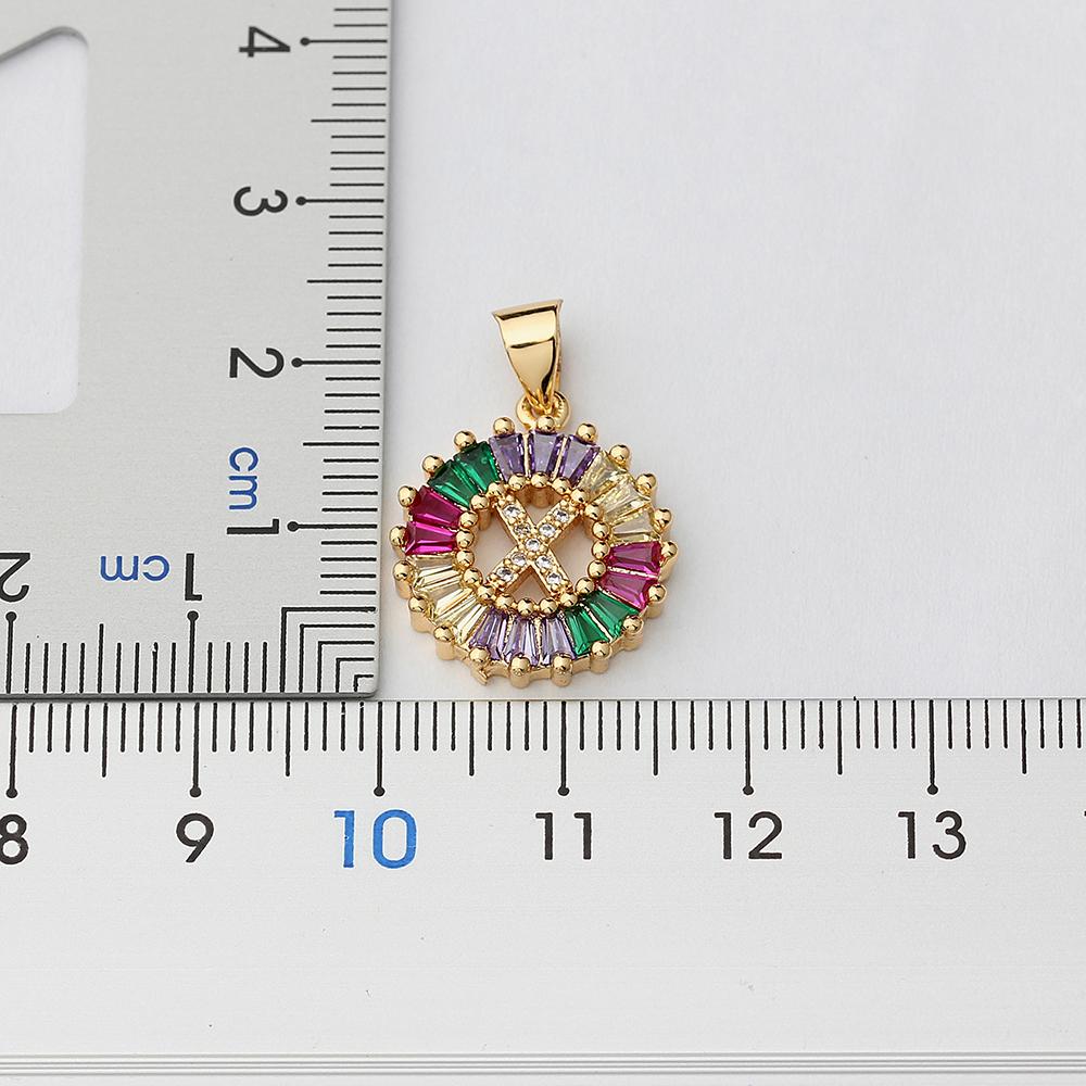 Nidin Hot Sale Initial Multicolor Zircon Necklace Charm Letter Necklace Name Jewelry For Women Men Accessories Party Gift
