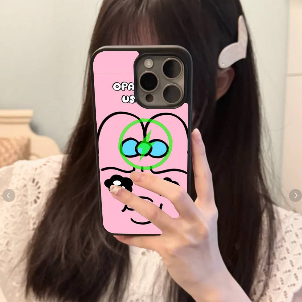Cute Opanchu U-Usagi Cute Magnetic Matte Phone Case For IPhone 16 17 15 14 13 12 11 For Magsafe Wireless Charge Cover iPhone 12pro max