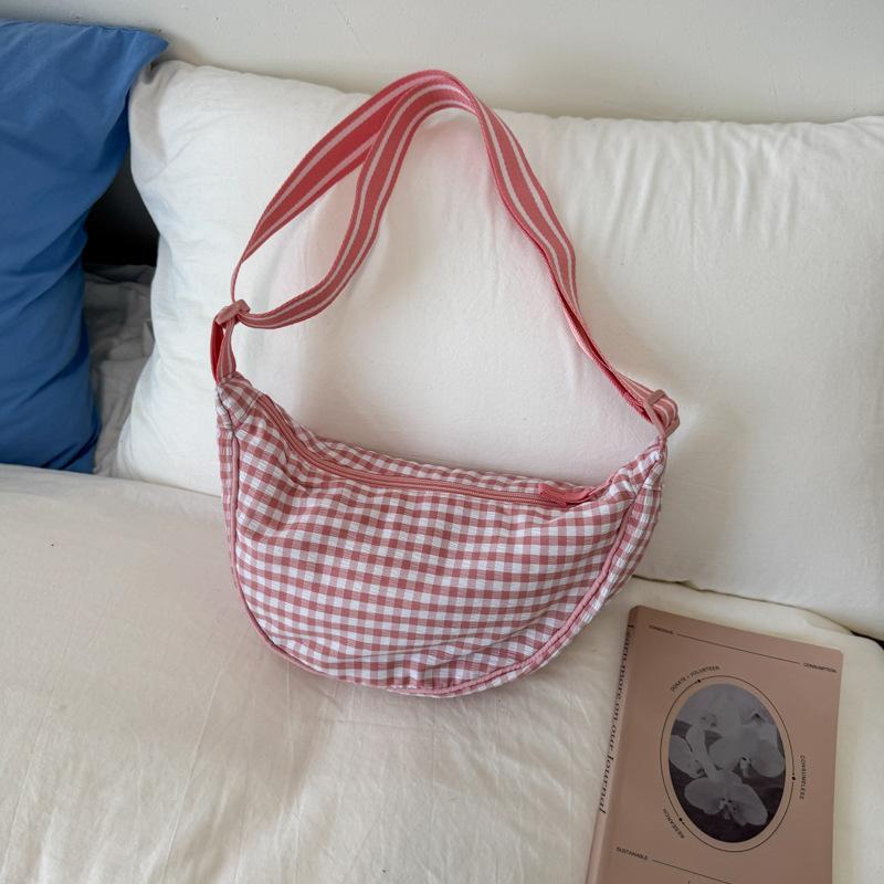 Niche design dumpling bag new fashion messenger bag 2025 foreign style plaid personalized armpit bag casual shoulder bag