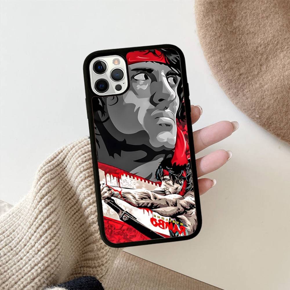 

1pc Movie Rambo First Blood Phone Case For IPhone 17 16 15 14 13 Plus 12 11 Pro Max PC+TPU Cases Back Cover iPhone 15 plus