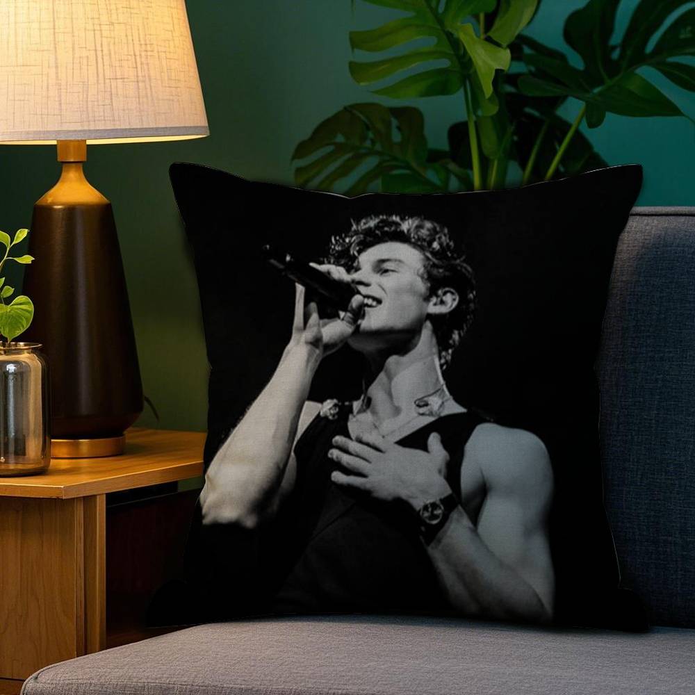 Singer S-Shawn Mendes Pillow Case Sofa Living Room Bedroom Double-sided Printing Square Cushion Nap Time Pillow Case