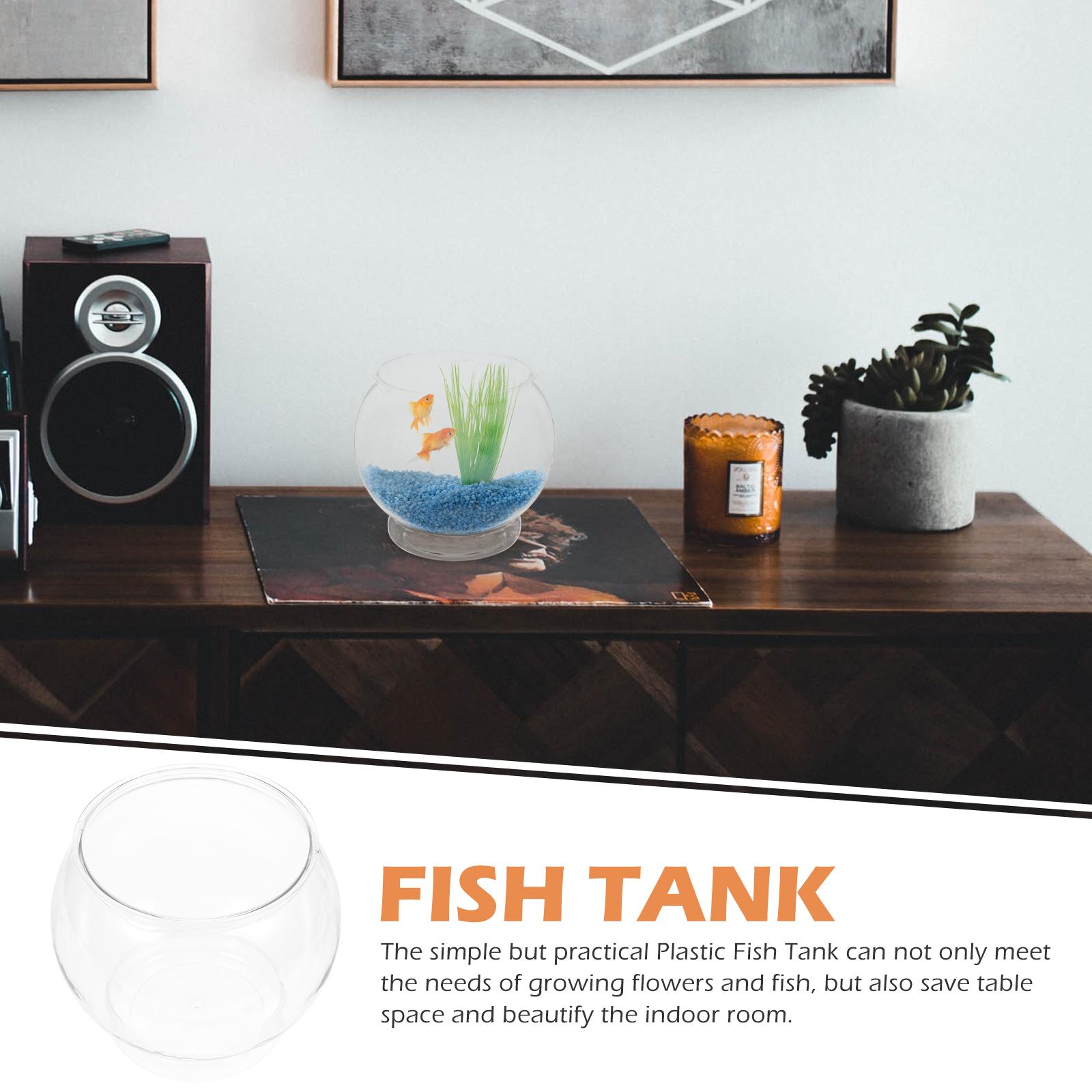 

3pcs Desktop Tank Plastic Small Bowl For Home Office Decor, Transparent Micro Landscape Container, Betta Tank, Tabletop 12.5X12.5X10.5CM