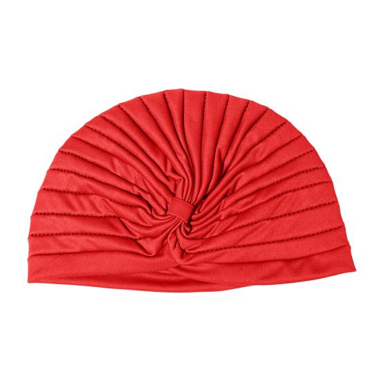 Yoga Hat with Satin Lining Hair Protection Frizz Control Soft Breathable Turban Nightcap High-Elastic Pleated Fabric Turban Hat