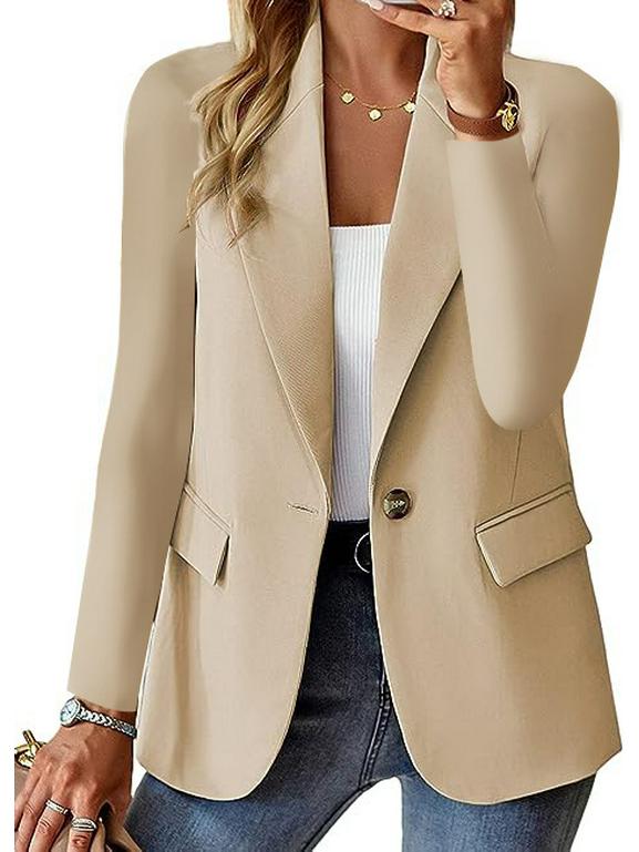 2024 WISH Women's Autumn Long Sleeve Solid Cardigan Blazer