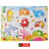 Wooden 3D Educational Grasping Board & Puzzle for Children: Animal & Fruit Theme Cognitive Toy