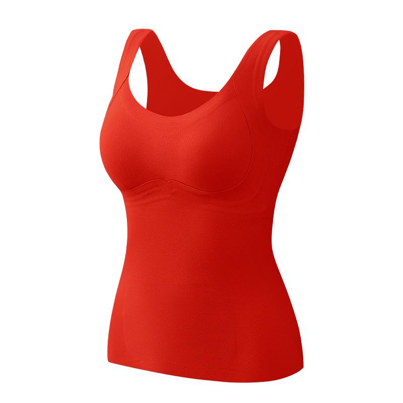 

Cashmere silk thermal vest 1A bacteriostatic gathering, anti-sagging, belly protection, constant temperature and no traces, autumn and winter m/ 44-52.5kg красный