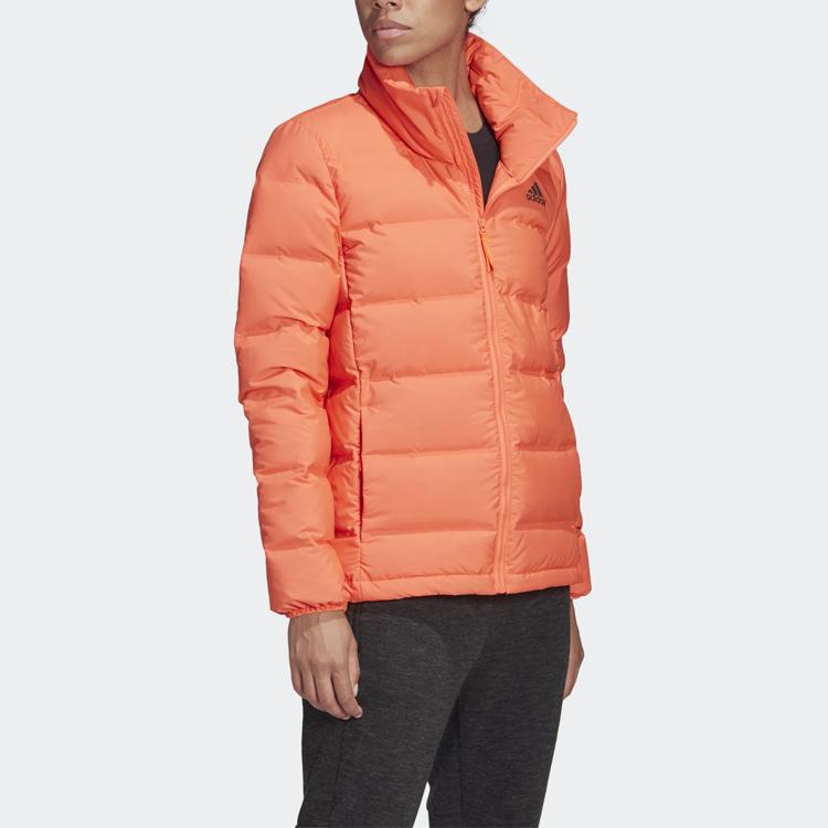 Adidas Helionic 3S High Collar Windproof Warm Down Jacket Women Outerwear Deep-Coral-Pink FH6636