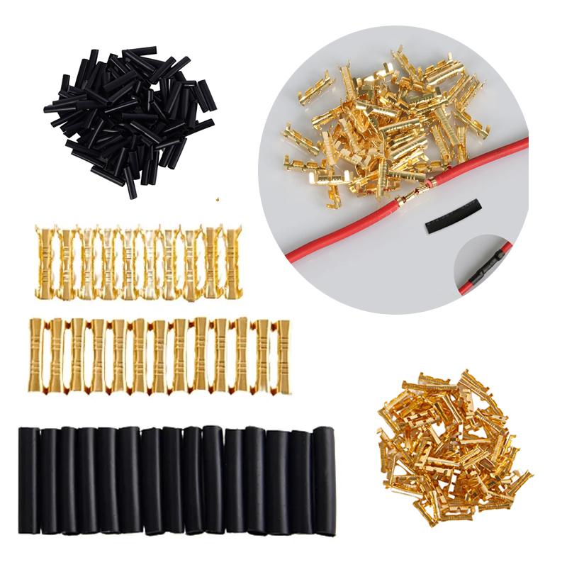 453 U-Terminal Lug Wire Butt Joint Docking Connector Line Pressing Button Quick Connect With Heat Shrinkable Tube 0.5-1.5mm2