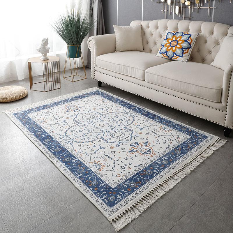 VIKAMA Moroccan Vintage Carpet Soft Living Room Coffee Table Blanket Home Decor Wash Bedroom Study Cloakroom Floor Mat Foldable