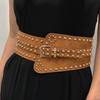 Fashion Rivet Waist Seal Waist, Retro Versatile Elastic Elastic Decoration, Wide Belt Women's Accessories