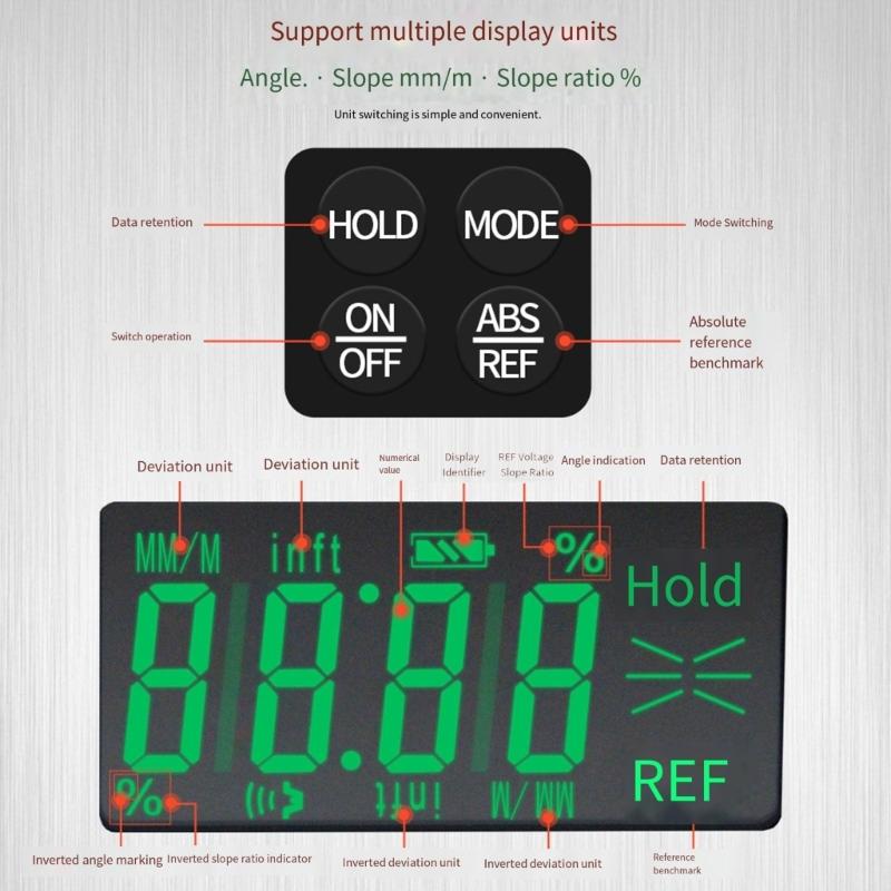 High Accuracy Digital Level With Magnetic Base LED Display Spirit Level For Horizontal Vertical Slope Measurement