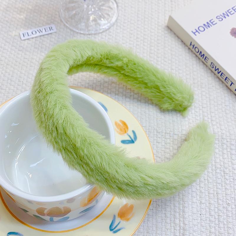 New Colorful Fluffy Hairband For Women Girls Sweet Hair Decorate Headband Plush Hair Hoop Hair Band Fashion Hair Accessories