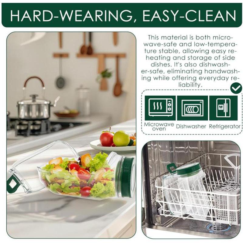 Salad Pod Container Mason Jar Side Open Leakproof Breakfast Fruit Storage Box