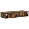 Wall Mounted Side Table Smoked Oak Wood Based Material