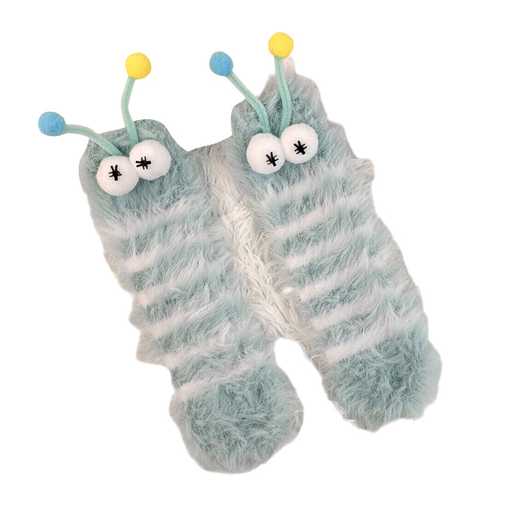 Funny Monster Socks Cute Cartoon Expression Plush Socks Autumn Winter Coral Fleece Floor Socks Christmas Stockings