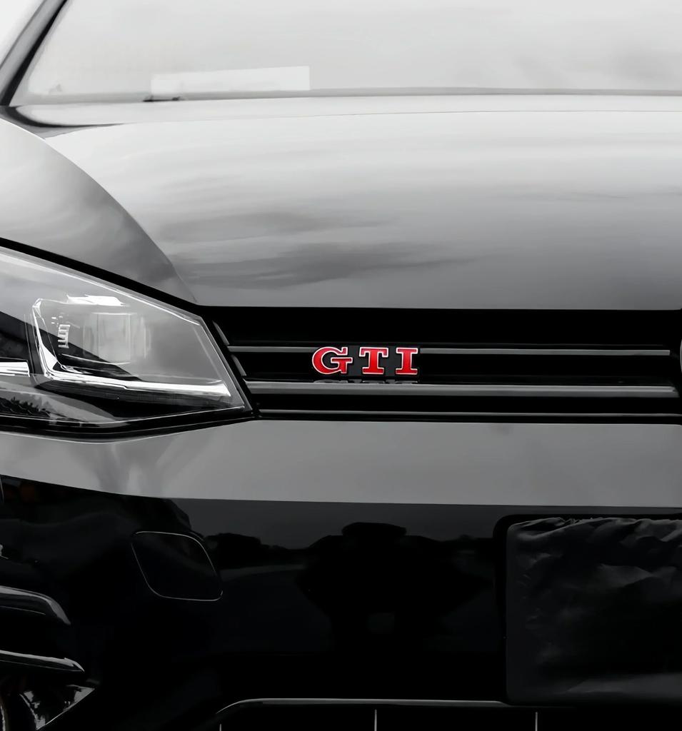 Insignia Adhesiva Metálica con Logo GTI para Rejilla Frontal/Maletero Trasero de Coche Accesorios