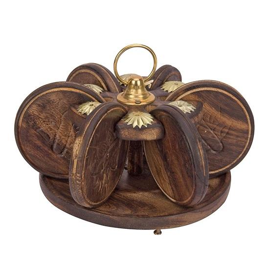 A Set of Tea Coasters Made of Mango Wood,  Designed for Hot and Cold Tea ,7.62 Cm High,