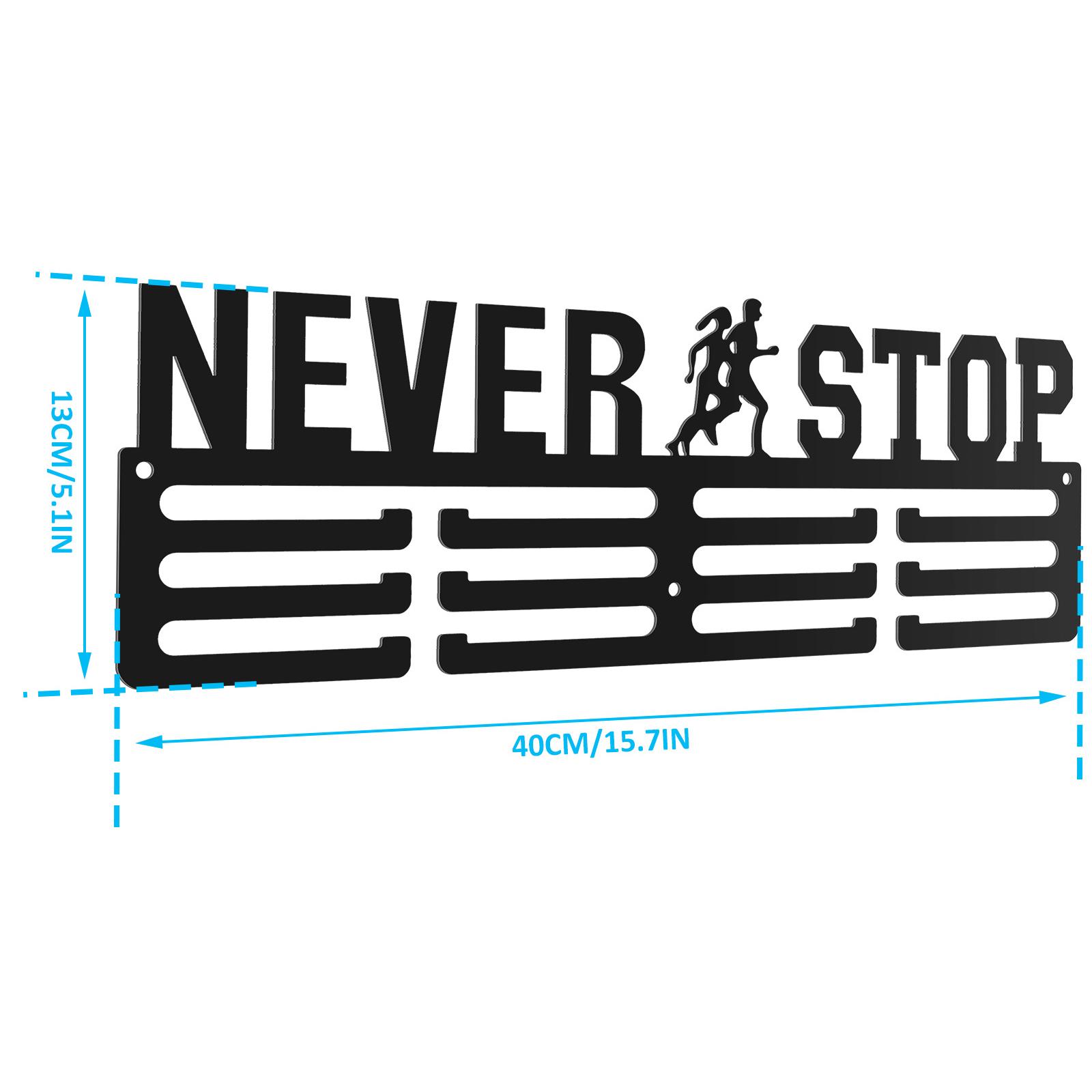 Medal Hanger Display Wall Mount Metal Trophy Rack Easy to Install Medals Display Hanger with Inspirational Words Iron Medal