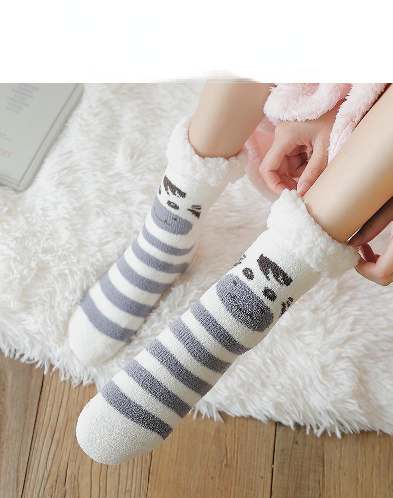 Women's Fleece-Lined Lambswool Home Socks - Warm, Thick, Cozy for Winter & Christmas