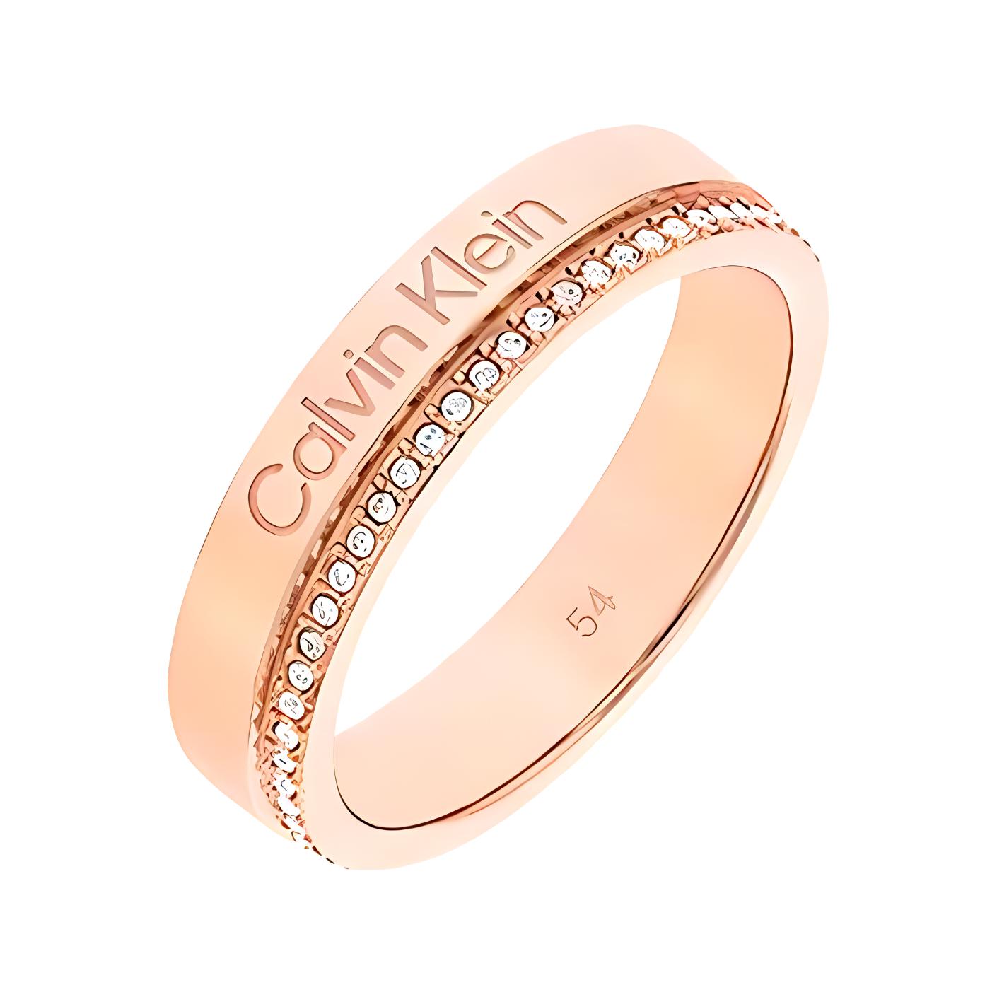 

Calvin Klein Starry Sky Collection Crystal Inlaid Ring Unisex rings Rose-Gold KJ06PR1401 #5,Parallel Lines