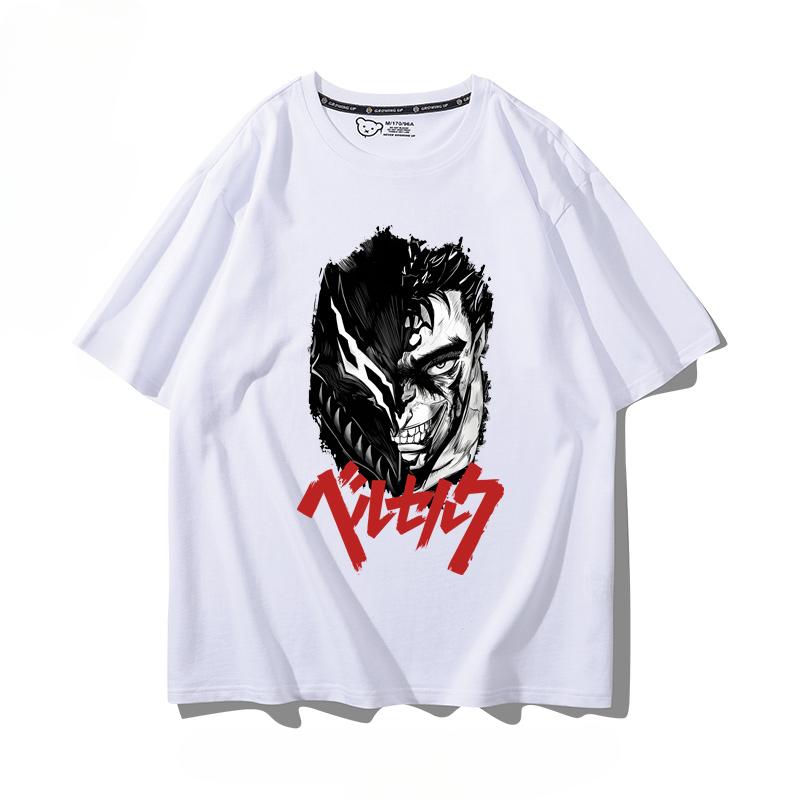 Berserk anime potisk osobnosti letní pánské 100% bavlna krátký rukáv venkovní ležérní pohodlné streetwear