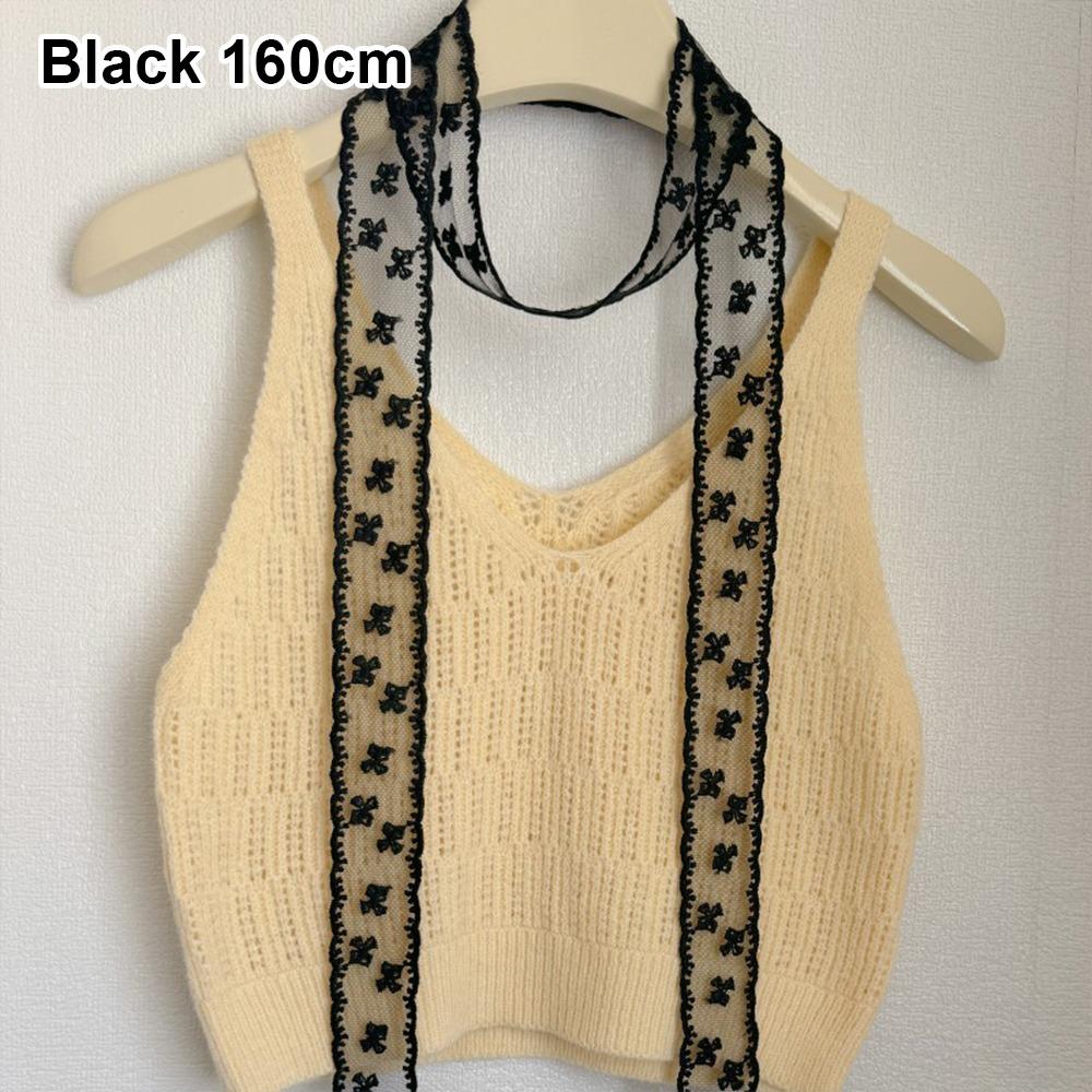 1Pcs Long Ribbon Head Scarf White Bowknot Hairband Kerchief New Hair Scarf  Summer Headwear