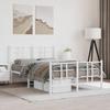 VidaXL Metal Bed Frames with Headboard Footboard, Double Bed with Slat Base, Adult Bed with Feet for Bedroom, 355626