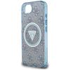 Etui Guess Iml Metal Glitter 4G Circle   Triangle Magsafe Do Iphone 16E Niebieski