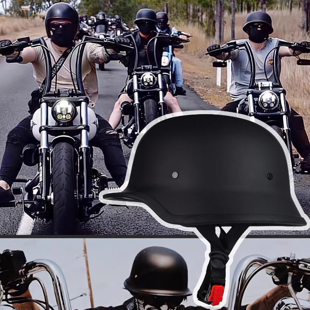 Deutscher Stil Motorrad Halbhelm Open Face Cruiser Chopper Biker Totenkopfkappen Helm Fahrradschutzkappen