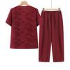 Grandma's Summer Two-Piece Set: Short Sleeve Outfit for Women Aged 60-80