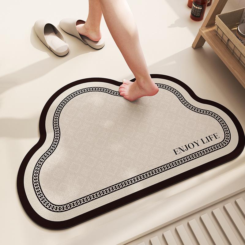 

Irregular Shape Minimalist Non-Slip Quick-Dry Diatomaceous Earth Bath Mat for Bathroom, Bedroom & Living Room. 40x60cm