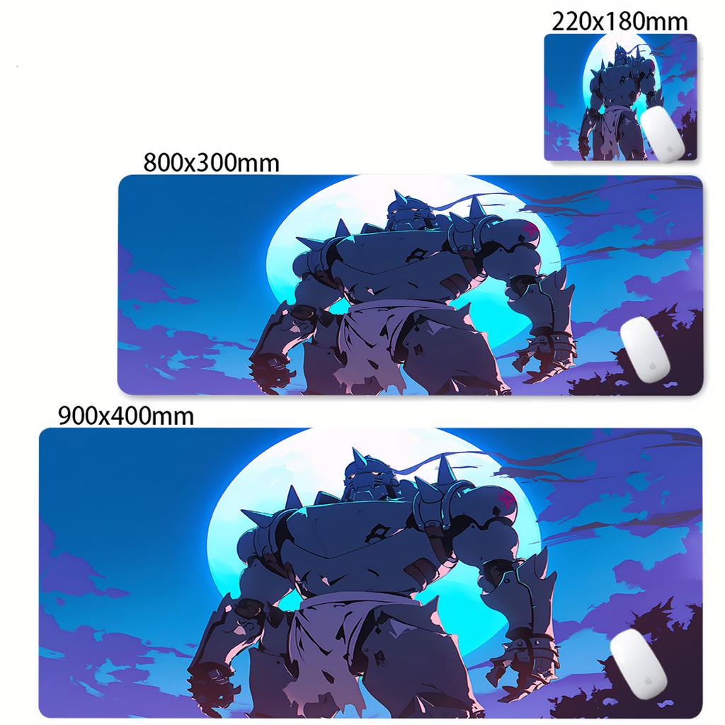 HD Printing Computer Mousepad Gamers Locking Edge Nonslip Mouse Pad Anime Fullmetal Alchemist XXLxcm Keyboard PC Desk Pads