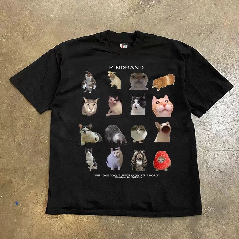 

Hip Pop Y2K T Shirts American Sle Retro Ort Sve T-irt Ex Cotton Summer Faion Casual Wear Without Tag Suitable for Men and Women 4XL