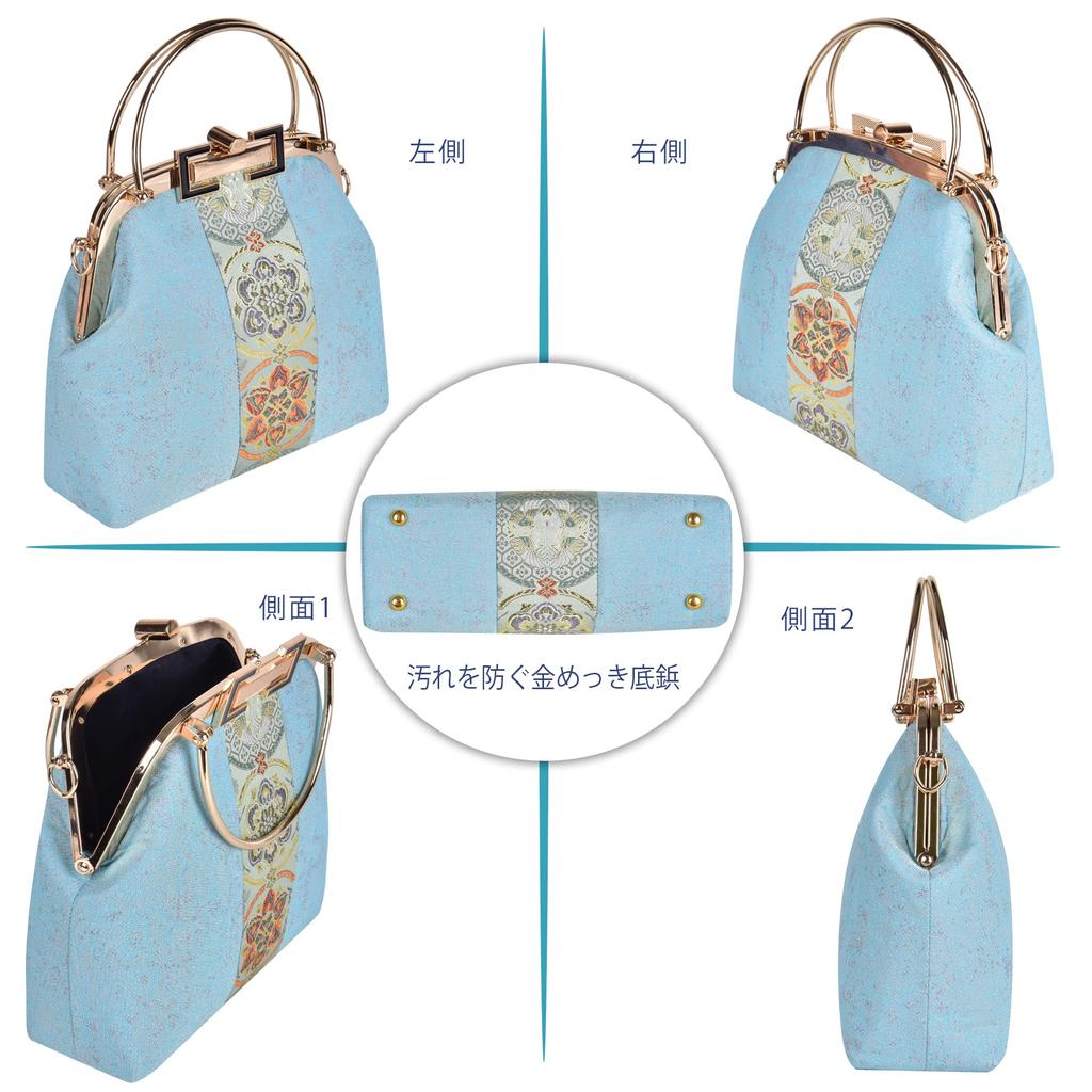 Shoulder Hand Tote Bag Japanese Clothing Furisode Hakama Nishijin Ori Gamaguchi Crossbody Bag 2way Lightweight Birthday Cherry Blossom Floral Pattern