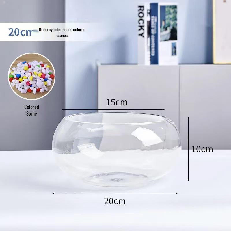 Creative Round Glass Fish Tank for Desktop, Office, or Living Room