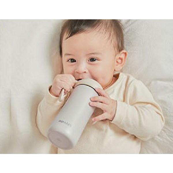 Moyum stainless steel 360 degree straw cup 270ml, beige, 1 piece