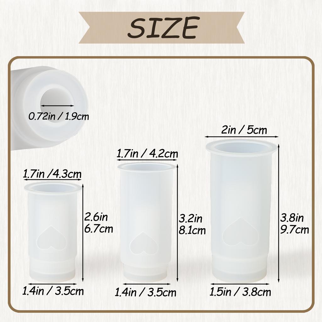 Candle Holders and Dried Flower Vases Silicone Molds Love Bottle Resin Mold Handmade Cylinder Candlestick Crafts Concrete Mould