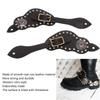 1 Paio di Cinturini per Speroni in Pelle con Strass Stile Western Vintage Attrezzatura Protettiva per Equitazione da Esterno Nero